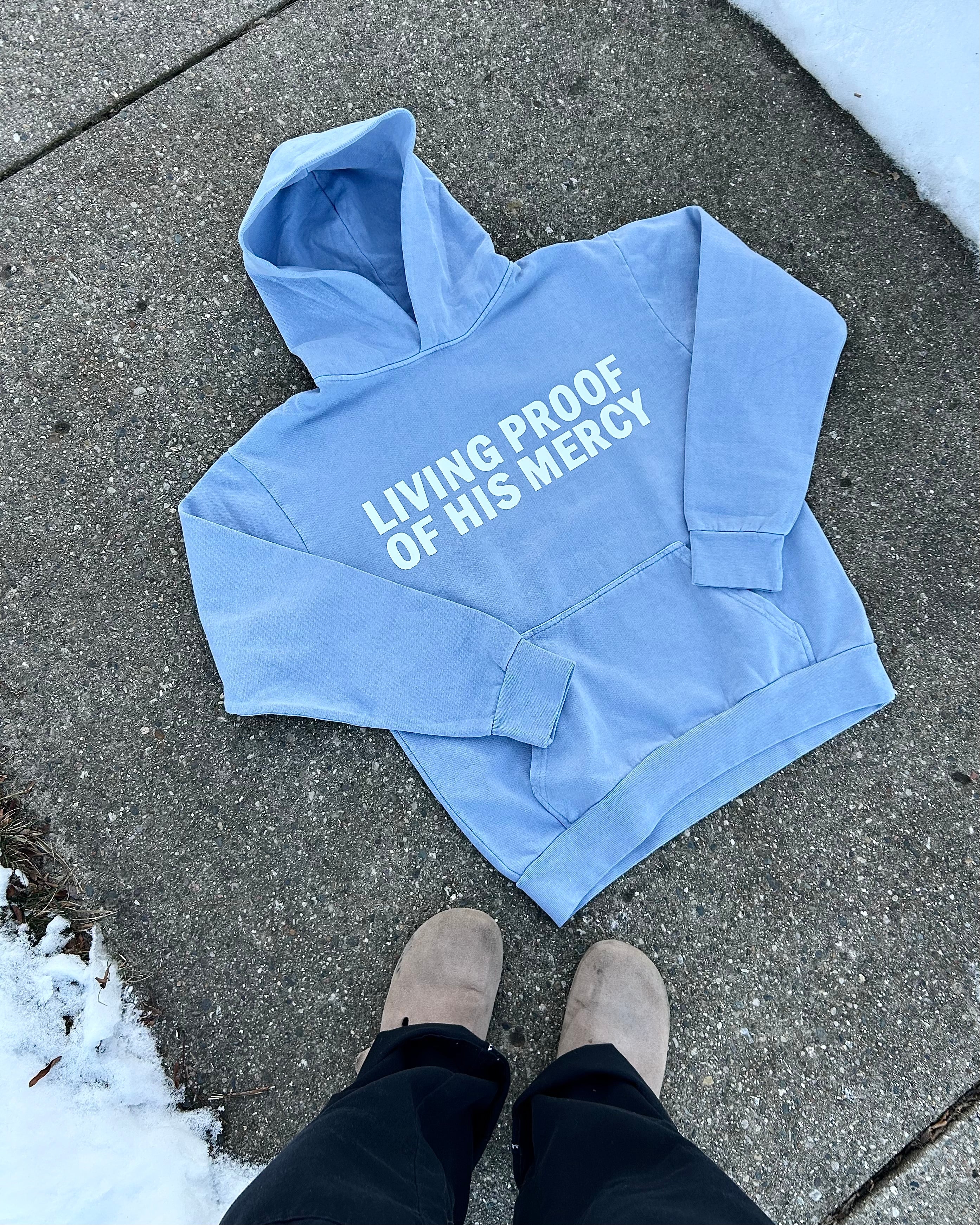 LIVING PROOF OF HIS MERCY HOODIE